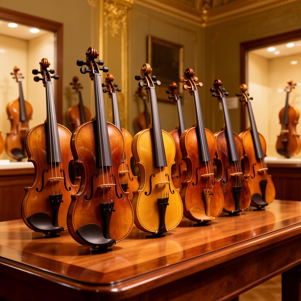 Row of fine violins